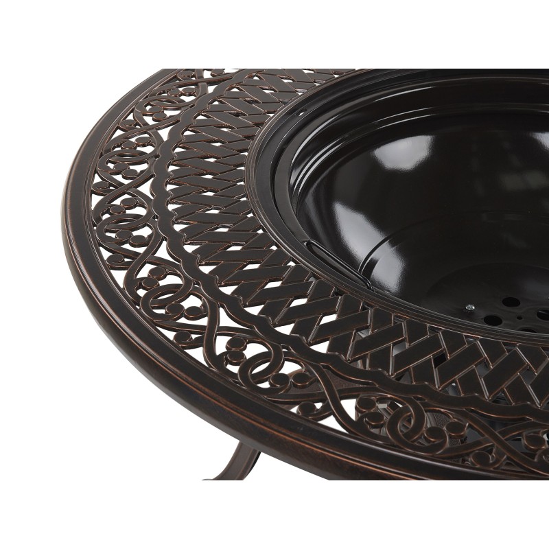 Stół ogrodowy MANFRIA 105 cm 105 cm Metal Ciemnobrązowy Stół ogrodowy MANFRIA 105 cm 105 cm Metal Ciemnobrązowy
