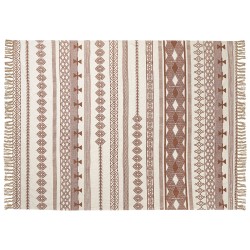Koc JORHAT Bawełna 130 x 180 cm Beżowy Koc JORHAT Bawełna 130 x 180 cm Beżowy