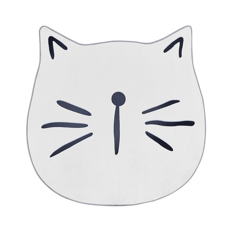 Dywan dziecięcy kot ⌀ 100 cm biały KITTY Dywan dziecięcy kot ⌀ 100 cm biały KITTY
