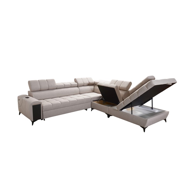 Venna IX corner sofa with sleeping function, USB port, and opening Venna IX corner sofa with sleeping function, USB port, and opening