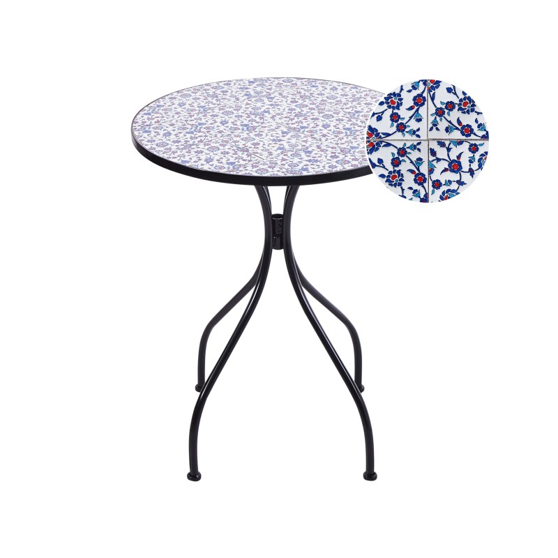 Stolik bistro CAMPRENA 60 cm 60 cm Metal Czarny Stolik bistro CAMPRENA 60 cm 60 cm Metal Czarny