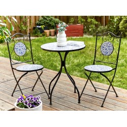Stolik bistro CAMPRENA 60 cm 60 cm Metal Czarny Stolik bistro CAMPRENA 60 cm 60 cm Metal Czarny