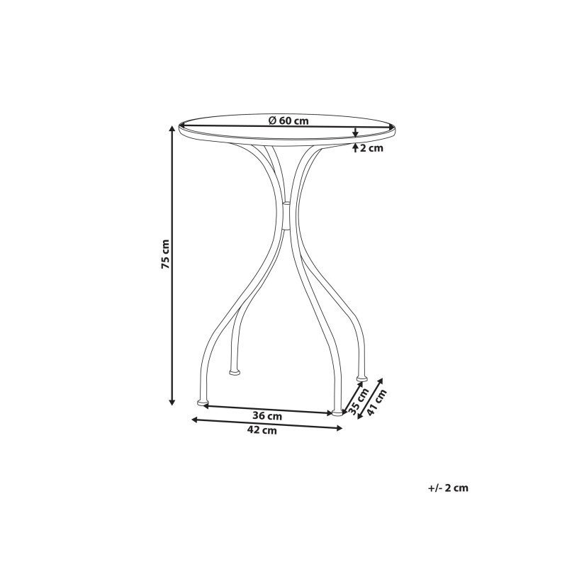 Stolik bistro CAMPRENA 60 cm 60 cm Metal Czarny Stolik bistro CAMPRENA 60 cm 60 cm Metal Czarny