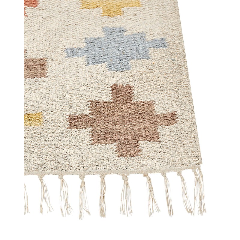 Dywan bawełniany kilim 80 x 150 cm wielokolorowy ATAN Dywan bawełniany kilim 80 x 150 cm wielokolorowy ATAN