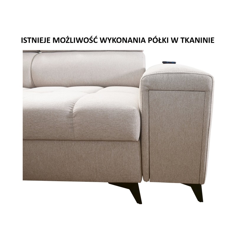 Venna IX corner sofa with sleeping function, USB port, and opening Venna IX corner sofa with sleeping function, USB port, and opening