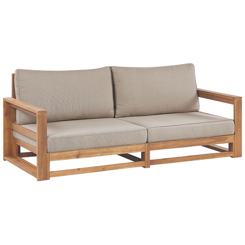 Sofa ogrodowa z certyfikowanego drewna akacjowego 2-osobowa jasna TIMOR II Sofa ogrodowa z certyfikowanego drewna akacjowego 2-osobowa jasna TIMOR II