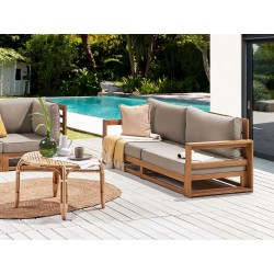 Sofa ogrodowa z certyfikowanego drewna akacjowego 2-osobowa jasna TIMOR II Sofa ogrodowa z certyfikowanego drewna akacjowego 2-osobowa jasna TIMOR II