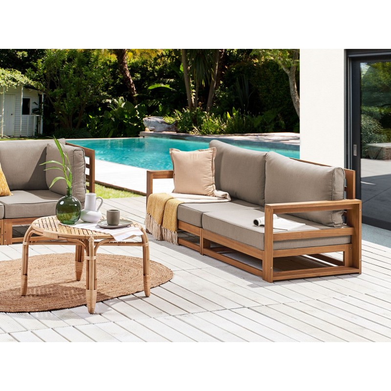 Sofa ogrodowa z certyfikowanego drewna akacjowego 2-osobowa jasna TIMOR II Sofa ogrodowa z certyfikowanego drewna akacjowego 2-osobowa jasna TIMOR II