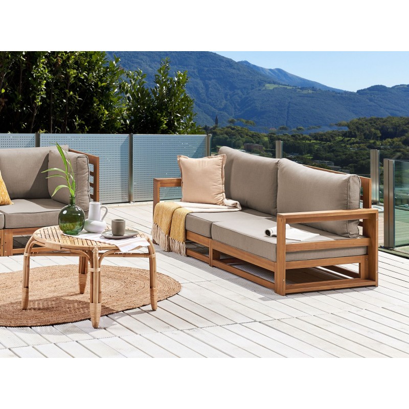 Sofa ogrodowa z certyfikowanego drewna akacjowego 2-osobowa jasna TIMOR II Sofa ogrodowa z certyfikowanego drewna akacjowego 2-osobowa jasna TIMOR II