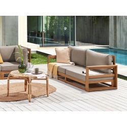 Sofa ogrodowa z certyfikowanego drewna akacjowego 2-osobowa jasna TIMOR II Sofa ogrodowa z certyfikowanego drewna akacjowego 2-osobowa jasna TIMOR II