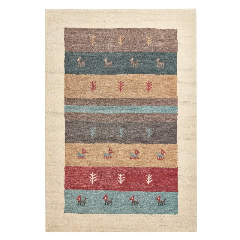Dywan wełniany gabbeh 140 x 200 cm wielokolorowy SARILAR Dywan wełniany gabbeh 140 x 200 cm wielokolorowy SARILAR