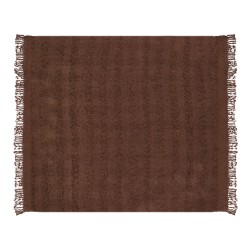 Koc VELLA Bawełna 200 x 220 cm Brązowy Koc VELLA Bawełna 200 x 220 cm Brązowy