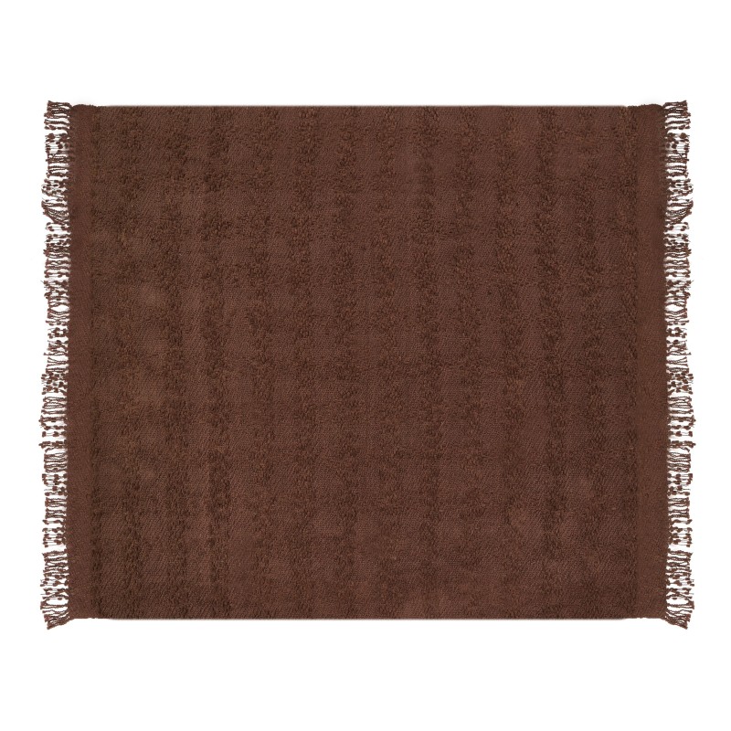 Koc VELLA Bawełna 200 x 220 cm Brązowy Koc VELLA Bawełna 200 x 220 cm Brązowy