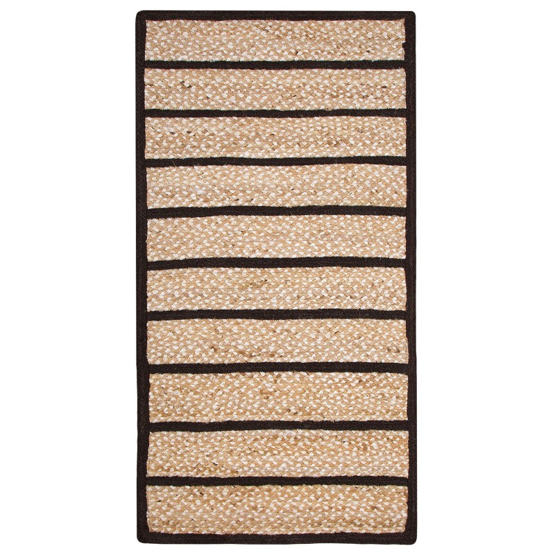 Dywan z juty 80 x 150 cm beżowo-czarny KARADONA Dywan z juty 80 x 150 cm beżowo-czarny KARADONA
