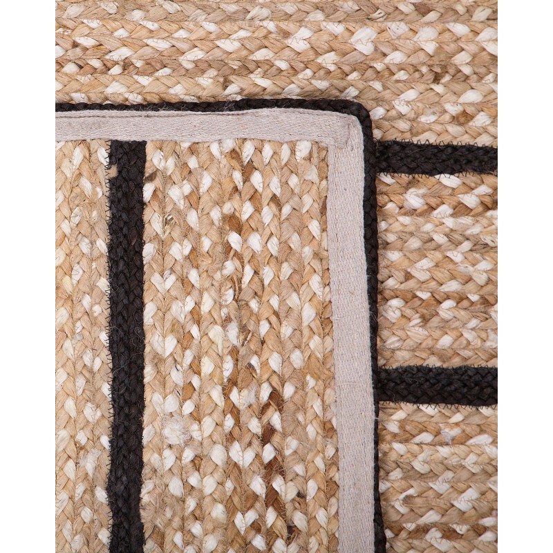 Dywan z juty 80 x 150 cm beżowo-czarny KARADONA Dywan z juty 80 x 150 cm beżowo-czarny KARADONA