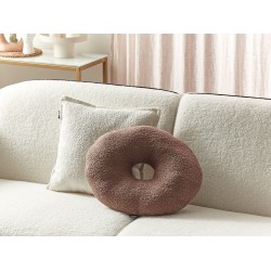 Zestaw 2 poduszek dekoracyjnych HESPERIS Boucle Brązowy Jednolity Zestaw 2 poduszek dekoracyjnych HESPERIS Boucle Brązowy Jednolity