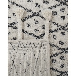 Dywan bawełniany 160 x 230 cm biało-czarny AGADIR Dywan bawełniany 160 x 230 cm biało-czarny AGADIR