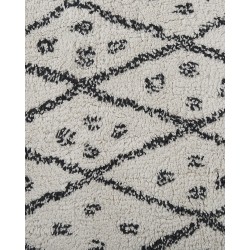 Dywan bawełniany 160 x 230 cm biało-czarny AGADIR Dywan bawełniany 160 x 230 cm biało-czarny AGADIR