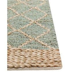 Dywan z juty 80 x 300 cm zielony z beżowym TELLIKAYA Dywan z juty 80 x 300 cm zielony z beżowym TELLIKAYA