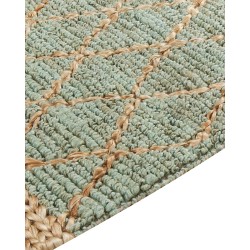 Dywan z juty 80 x 300 cm zielony z beżowym TELLIKAYA Dywan z juty 80 x 300 cm zielony z beżowym TELLIKAYA
