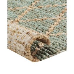 Dywan z juty 80 x 300 cm zielony z beżowym TELLIKAYA Dywan z juty 80 x 300 cm zielony z beżowym TELLIKAYA