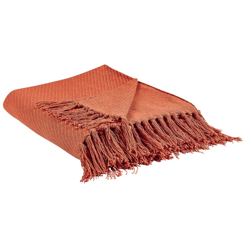 Koc YARSA Bawełna 125 x 150 cm Czerwony Koc YARSA Bawełna 125 x 150 cm Czerwony