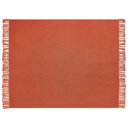 Koc YARSA Bawełna 125 x 150 cm Czerwony Koc YARSA Bawełna 125 x 150 cm Czerwony