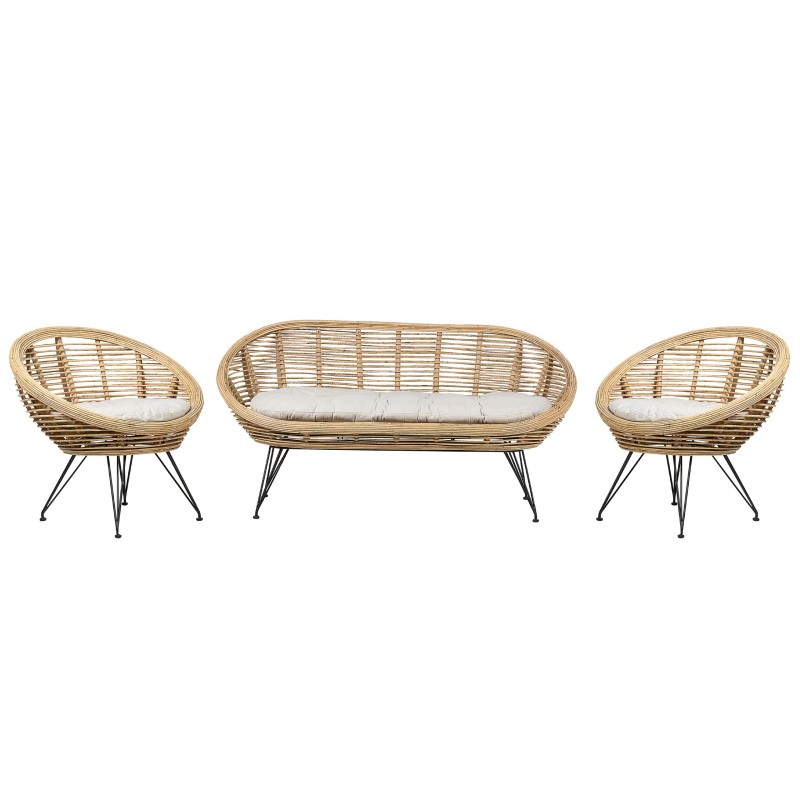 Zestaw ogrodowy dla 4 osób MARATEA Rattan Naturalny Zestaw ogrodowy dla 4 osób MARATEA Rattan Naturalny