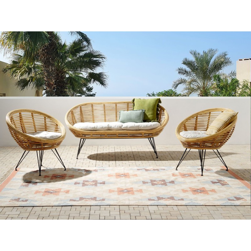 Zestaw ogrodowy dla 4 osób MARATEA Rattan Naturalny Zestaw ogrodowy dla 4 osób MARATEA Rattan Naturalny