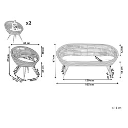 Zestaw ogrodowy dla 4 osób MARATEA Rattan Naturalny Zestaw ogrodowy dla 4 osób MARATEA Rattan Naturalny