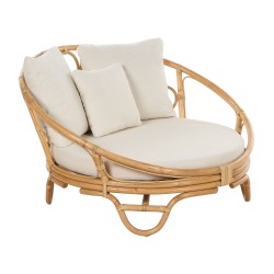 Zestaw 2 łóżek ogrodowych ROSSANO Rattan Naturalny Zestaw 2 łóżek ogrodowych ROSSANO Rattan Naturalny