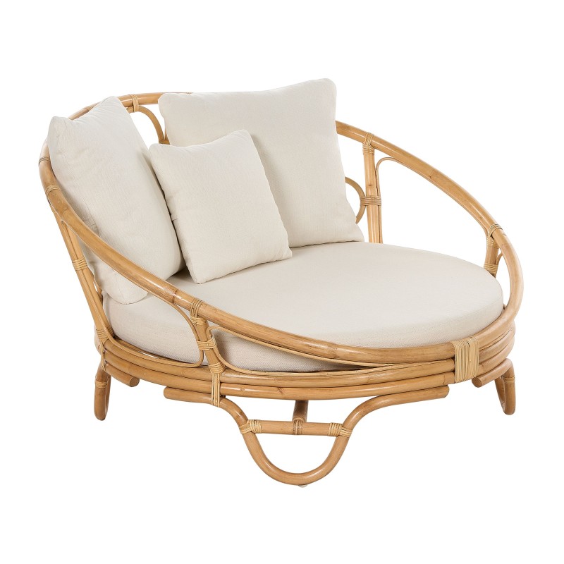 Zestaw 2 łóżek ogrodowych ROSSANO Rattan Naturalny Zestaw 2 łóżek ogrodowych ROSSANO Rattan Naturalny