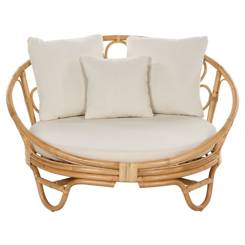Zestaw 2 łóżek ogrodowych ROSSANO Rattan Naturalny Zestaw 2 łóżek ogrodowych ROSSANO Rattan Naturalny