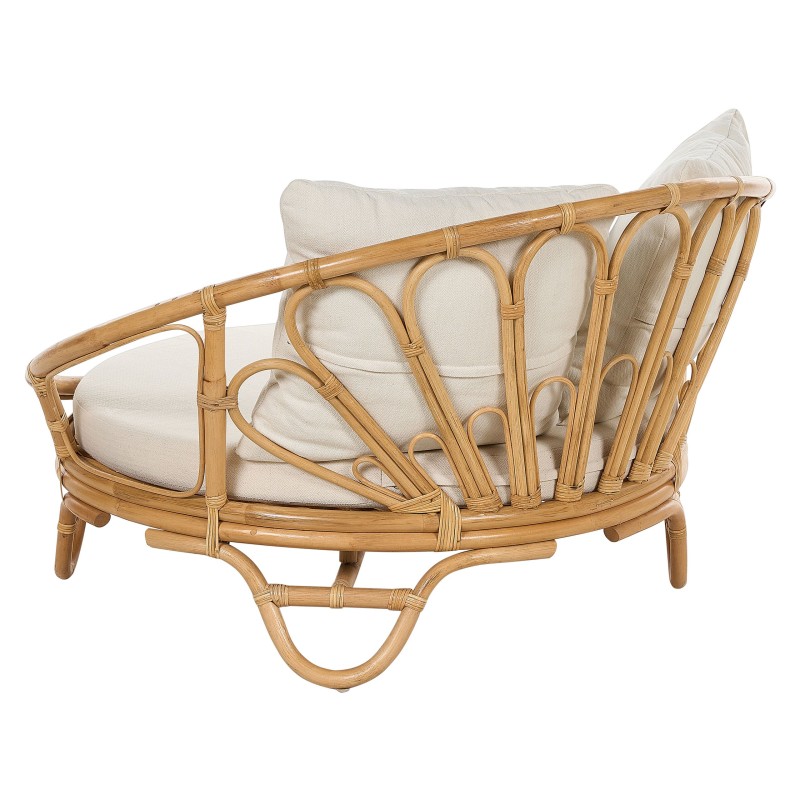 Zestaw 2 łóżek ogrodowych ROSSANO Rattan Naturalny Zestaw 2 łóżek ogrodowych ROSSANO Rattan Naturalny