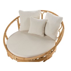 Zestaw 2 łóżek ogrodowych ROSSANO Rattan Naturalny Zestaw 2 łóżek ogrodowych ROSSANO Rattan Naturalny