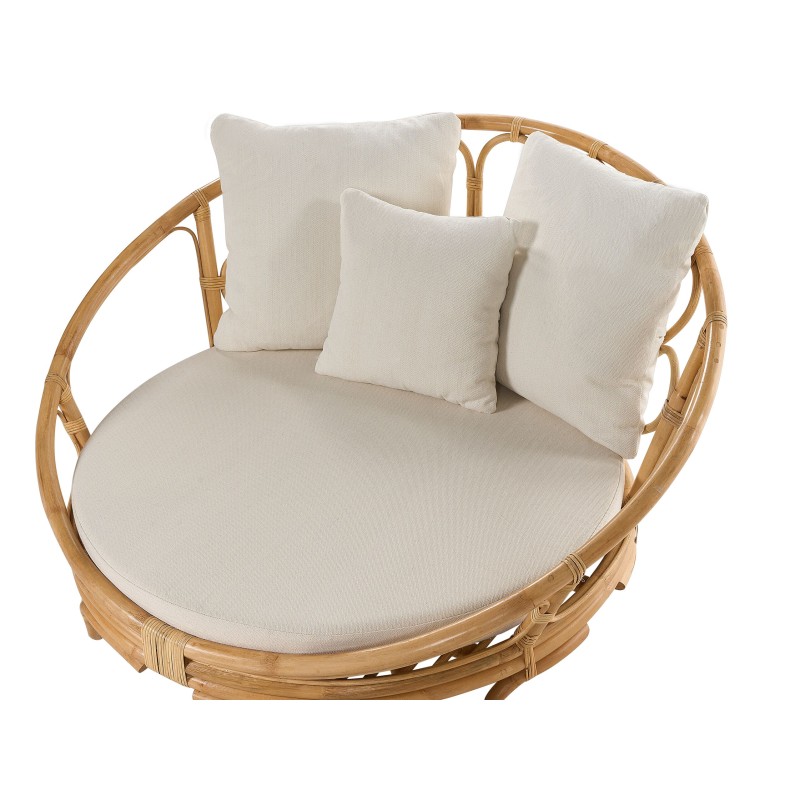 Zestaw 2 łóżek ogrodowych ROSSANO Rattan Naturalny Zestaw 2 łóżek ogrodowych ROSSANO Rattan Naturalny