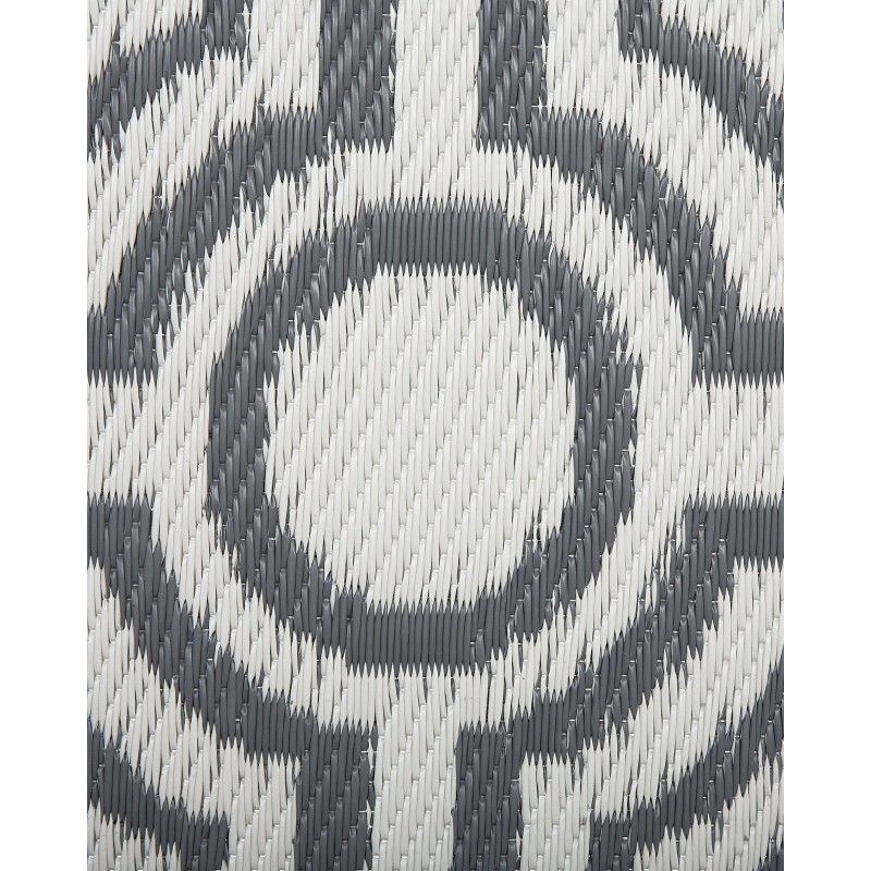 Dywan zewnętrzny dwustronny 90 x 180 cm szaro-biały BIDAR Dywan zewnętrzny dwustronny 90 x 180 cm szaro-biały BIDAR