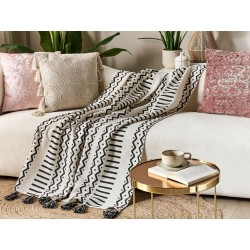 Koc UNNAO Bawełna 130 x 180 cm Biały Koc UNNAO Bawełna 130 x 180 cm Biały