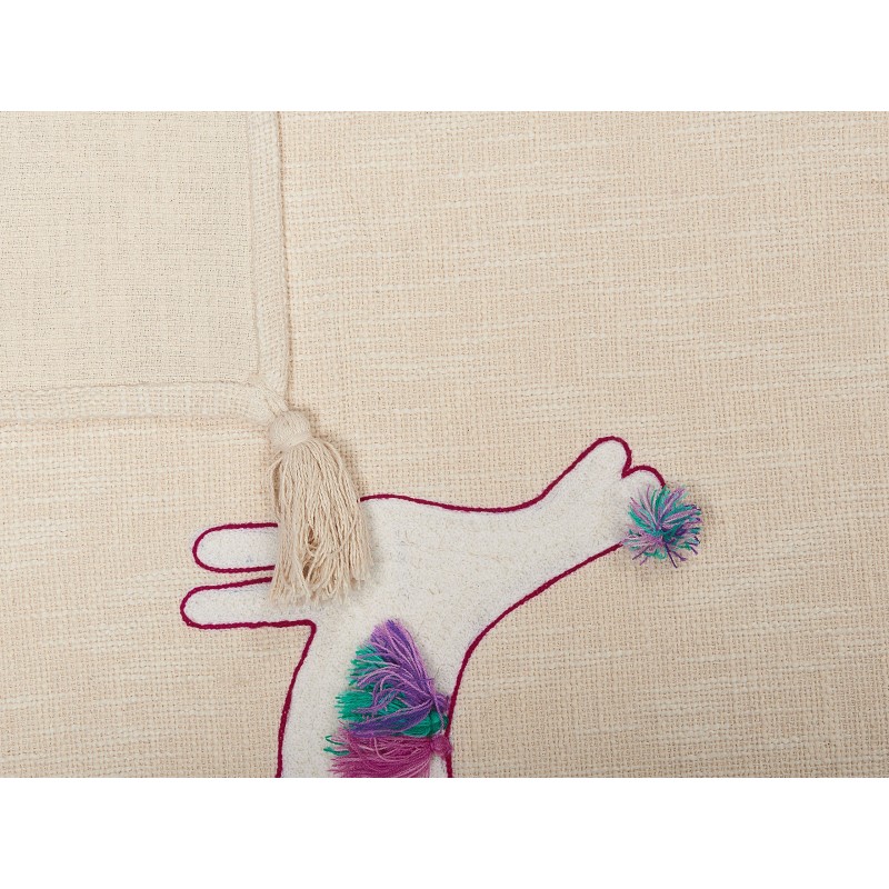 Koc NANDYAL Bawełna 130 x 180 cm Beżowy Koc NANDYAL Bawełna 130 x 180 cm Beżowy