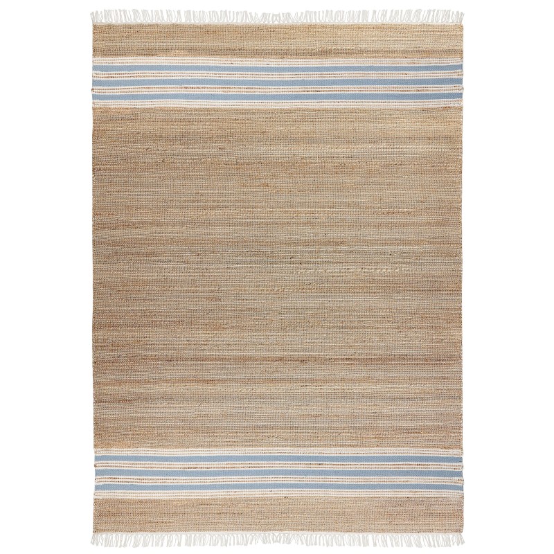 Dywan z juty 160 x 230 cm beżowo-niebieski MIRZA Dywan z juty 160 x 230 cm beżowo-niebieski MIRZA