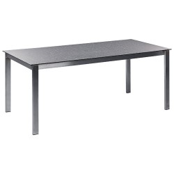 Stół ogrodowy COSOLETO 180 cm 90 cm Szkło Czarny Stół ogrodowy COSOLETO 180 cm 90 cm Szkło Czarny