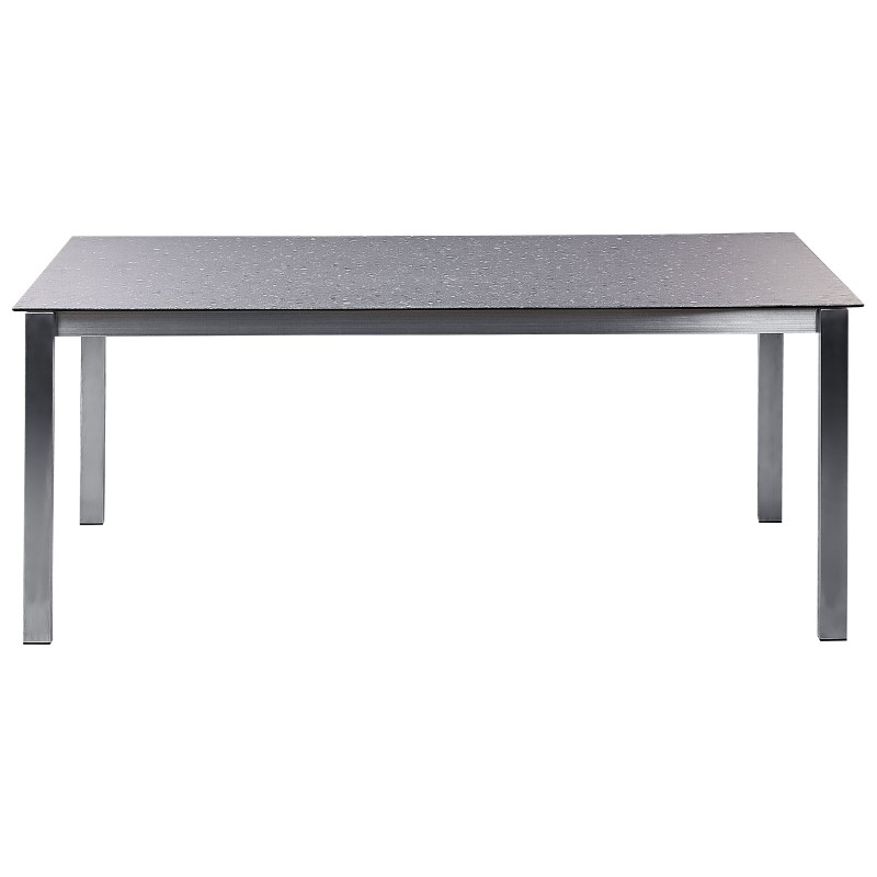 Stół ogrodowy COSOLETO 180 cm 90 cm Szkło Czarny Stół ogrodowy COSOLETO 180 cm 90 cm Szkło Czarny