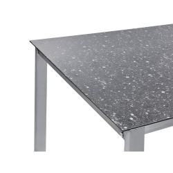 Stół ogrodowy COSOLETO 180 cm 90 cm Szkło Czarny Stół ogrodowy COSOLETO 180 cm 90 cm Szkło Czarny