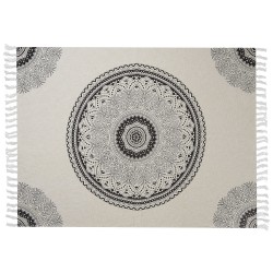 Koc BERHAMPORE Bawełna 130 x 180 cm Beżowy Koc BERHAMPORE Bawełna 130 x 180 cm Beżowy