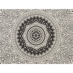 Koc BERHAMPORE Bawełna 130 x 180 cm Beżowy Koc BERHAMPORE Bawełna 130 x 180 cm Beżowy