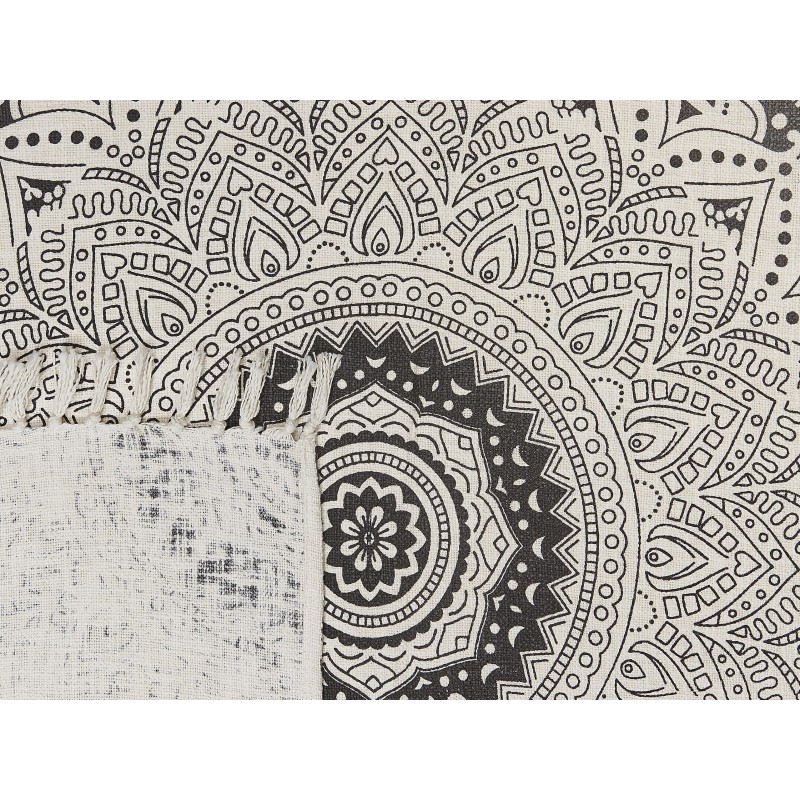 Koc BERHAMPORE Bawełna 130 x 180 cm Beżowy Koc BERHAMPORE Bawełna 130 x 180 cm Beżowy