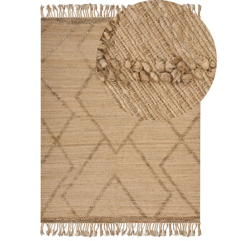 Dywan z juty 160 x 230 cm beżowy HANDERE Dywan z juty 160 x 230 cm beżowy HANDERE