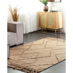 Dywan z juty 160 x 230 cm beżowy HANDERE Dywan z juty 160 x 230 cm beżowy HANDERE