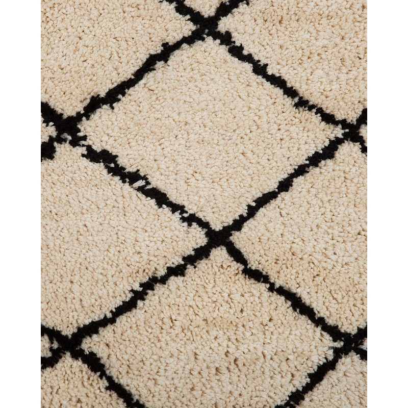 Dywan 200 x 200 cm beżowo-czarny MIDYAT Dywan 200 x 200 cm beżowo-czarny MIDYAT