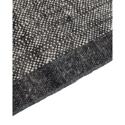 Dywan wełniany 80 x 150 cm czarny ze złamaną bielą ATLANTI Dywan wełniany 80 x 150 cm czarny ze złamaną bielą ATLANTI